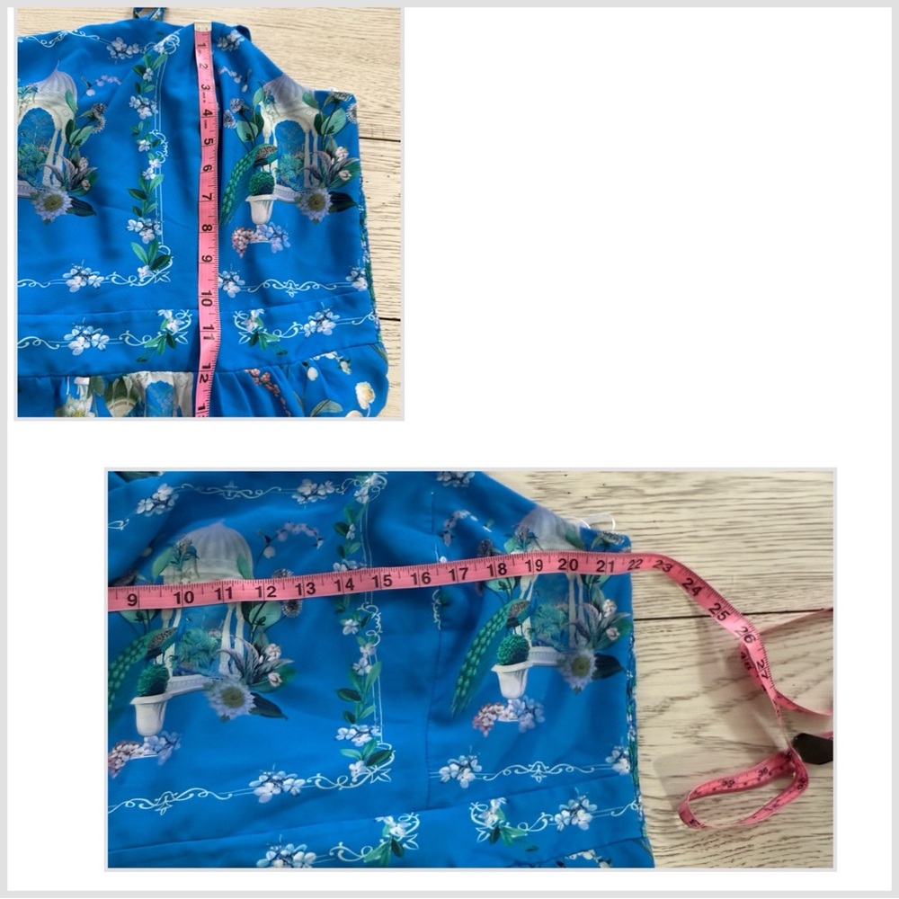 City Chic women’s size 20 Vibrant Blue Garden Maxi Dress ruffle hem sleeveless - Picture 14 of 15